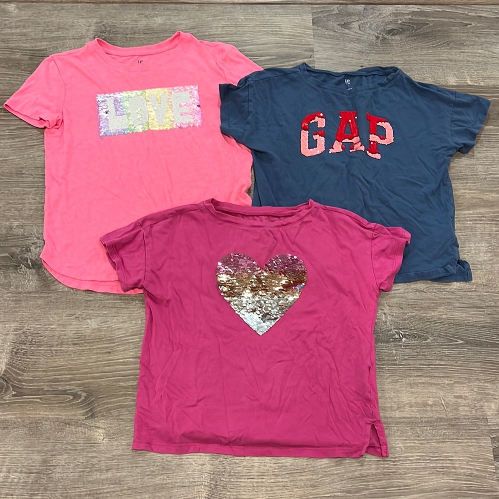 Lot of 3 Gap Kids Magic Changing Sequins Tee Shirts